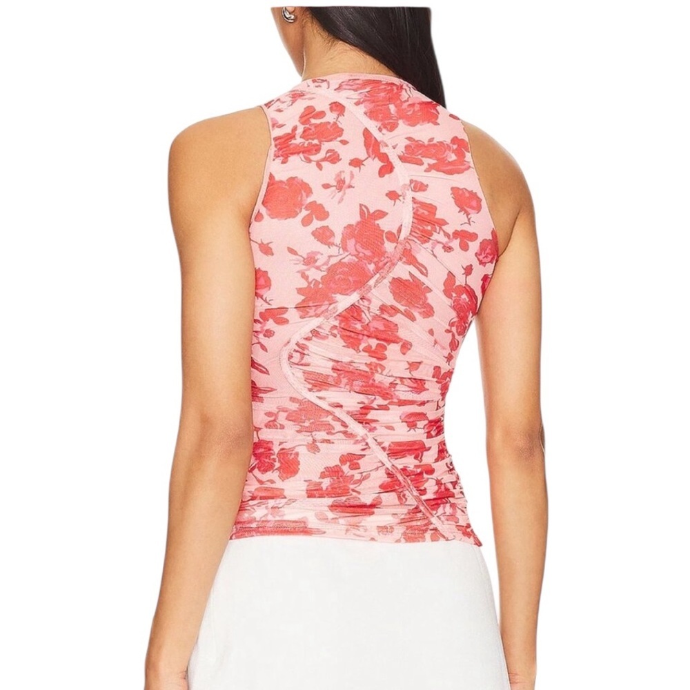 Bardot Felicia Meshed Ruched Floral Top Size 2 - Picture 2 of 7